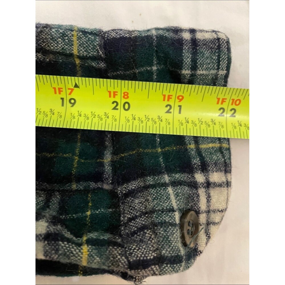 Vintage 70s Pendleton Wool Shirt Mens M Campbell Dress Tartan Plaid Moth Holes - Picture 10 of 15